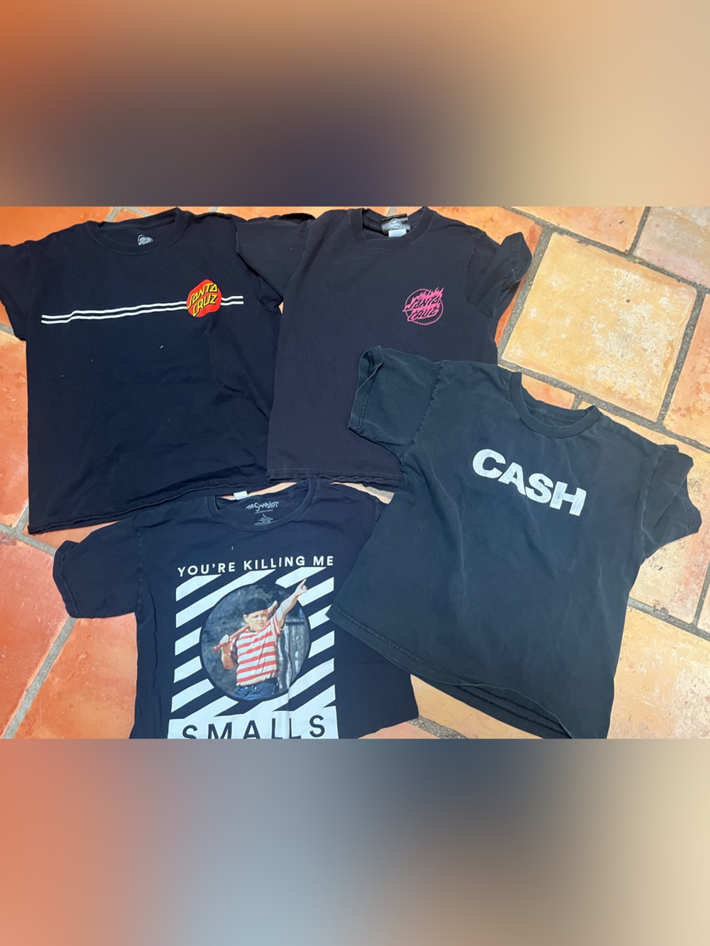 4 Kids Black Graphic Tees